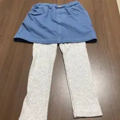 プティマイン　スカッツ デニム風　レギンス付きパンツ ハート　100cm