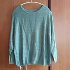 グリーン 長袖 ニット セーター