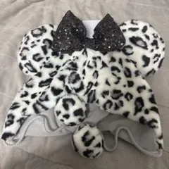 ヒョウ柄 ミニーちゃん白黒 ファンキャップ