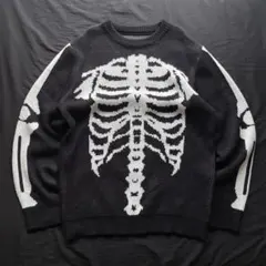 00s unknown ボーン　ニット　骨　肋骨　骸骨　y2k テック