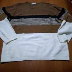 THE SHOP TK ストライプニットセーター L