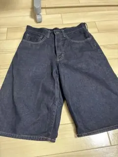 GUデニム ワイドシルエット ショートパンツ