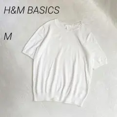 H&M BASICS　クルーネックニットトップス　半袖　 春夏　無地のサムネイル