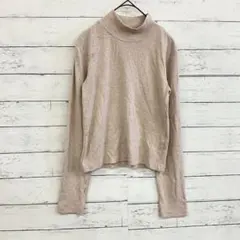 ZARA リブニット M ピンク ハイネック レディース 長袖 春✨