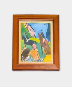 森崎修太「競馬」現代アート 油彩画 オイルオンペーパー 額装 #560-3 森崎修太「競馬」現代アート 油彩画 オイルオンペーパー 額装 #560-3