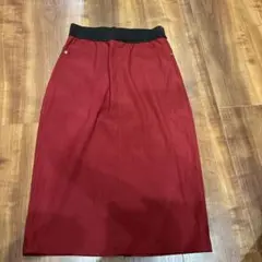 赤いタイトスカート ゴムウエスト