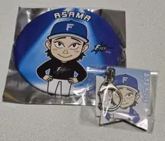 北海道日本ハムファイターズ　ファンフェス　淺間大基　ビッグ缶バッジ　キーホルダー