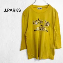 J.PARKS カットソー 日本製 七分袖 綿100％ ネコ柄プリント トップス