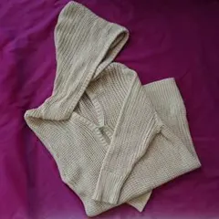 ニットセーター フード付き 5分袖