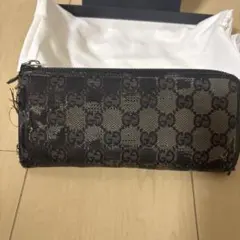 GUCCI ラウンドファスナー 長財布 GG柄 箱付き 正規品 ブラックのサムネイル