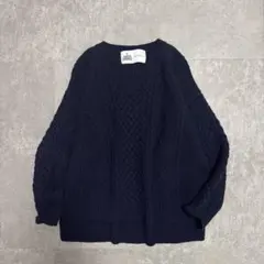 【グリーンレーベルリラクシング】ハミルトン ケーブルニットVネックプルオーバーF