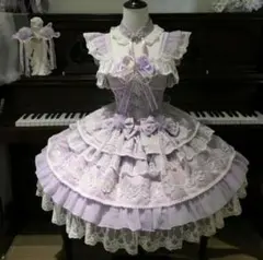 【即納】ロリータドレスセット JSK ピンク×ホワイト リボン フリル 甘ロリ 即納】ロリータドレスセット JSK ピンク×ホワイト リボン フリル 甘