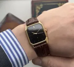 SEIKO tank シャリオ 6431 オクタゴン 黒×金 稼働品