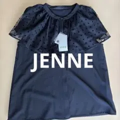 JENNE ブラック ポルカドット 半袖ブラウス