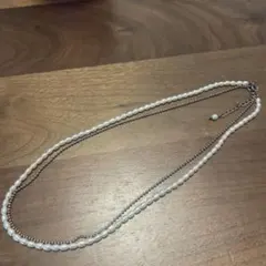 真珠　パール　2連　ネックレス　ライスパール　天然