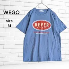 WEGO ロゴグラフィック 半袖 Tシャツ M ブルー系 ストリートカジュアル