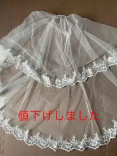 ウェディングベール　ミドル丈　シンプル柄　結婚式　パーティーなど