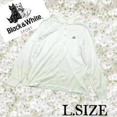 q67〚Black & White〛レディース ゴルフシャツ ホワイト Lサイズのサムネイル