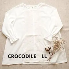 CROCODILE(クロコダイル) ホワイトレース ブラウス 長袖　LL