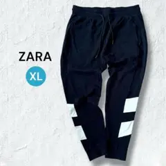 XL✨ZARA ジョガーパンツ スウェット サイドライン 黒 大きいサイズ