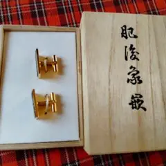 ビンテージ　肥後象嵌　カフス　金メッキ カフス 木箱入り