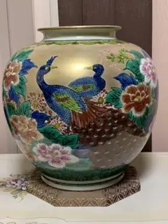 【希少】　九谷焼？　大型壺　花瓶　ヴィンテージ 希少】 九谷焼？ 大型壺 花瓶 ヴィンテージ 九谷焼 花瓶 壺 希少
