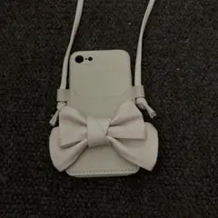 リボン付きホワイトiPhoneケース