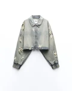 ZARA クロップド　デニムジャケット　Gジャン