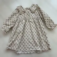【美品】テータテート　ワンピース　花柄　110cm ベージュ　クリーム