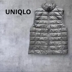 【ユニクロ】 ウルトラダウンベスト 軽量 防寒 ダウン フェザー グレーM