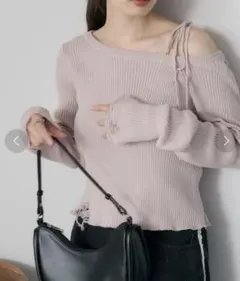 ダメージリブニットプルオーバー　kastane