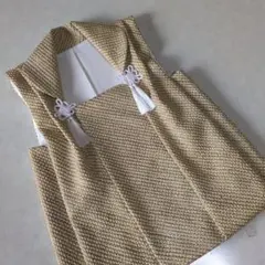 七五三３歳男の子正絹総絞り手縫いの被布（黄土色）