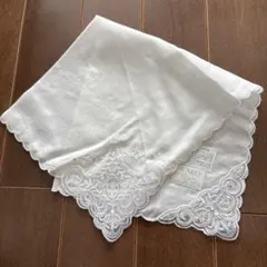 未使用　WAKO レース　刺繍　ハンカチ　花柄　ワコウ　銀座和光　コットン　綿のサムネイル