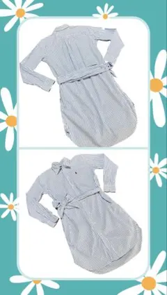 【極美品】ポロラルフローレン ストライプ シャツワンピース 現行タグ 2WAY