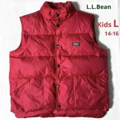 L.L.Bean kids （160相当） ダウンベスト 赤 USED ‘90s