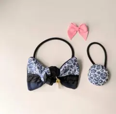【リバティ】バイカラー.リボンヘアゴム