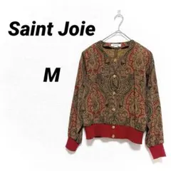 【レトロ古着】Saint Joie ペイズリー柄 ブラウス ジャケット 9号 赤