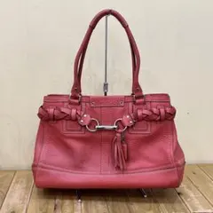 ◆コーチ レザーハンドバッグ ピンク 美品◆