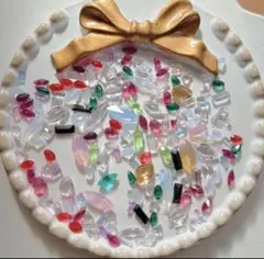 30MLキラキラストーンラインストーンMIXカラフルネイルDIY材料レジン封入