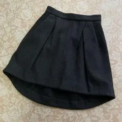 YOKOCHAN ヨーコチャン アンゴラ混ウール膝丈スカート38チャコールグレー