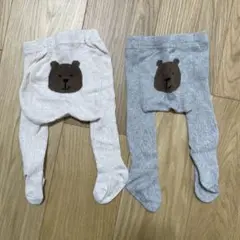GAP クマ　ベビータイツ 2色セット