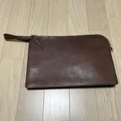 レザー クラッチバッグ 茶色 レトロ 大正昭和