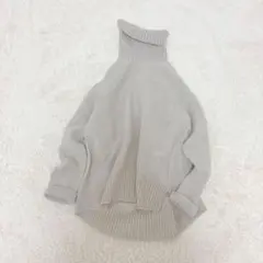 美品 フレームワーク W/Ca タートルロングプルオーバー ページュ サイズF フレームワーク W/Caタートルロングプルオーバー新品ベージュFRAMeWORK