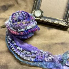 no.150 手染め引き揃え糸を使ったアンティークブルーのアクセサリー✩.*˚ 341】手染め引き揃え糸 150cm アートヤーン レース /360 - メルカリ