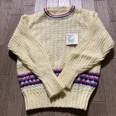 リブ編みセーター 9-10歳 クリーム色