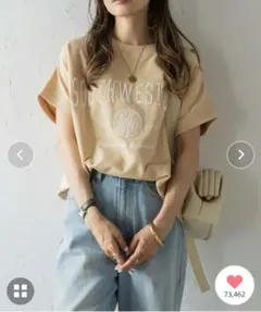 Bonjour Sagan カレッジ刺繍ピグメントスウェットTシャツ 新品未使用