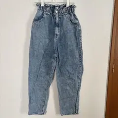 フリルウエストデニムパンツ ライトブルー　WEGO レディース