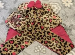 ディズニー マフラーキャップ ミニー ヒョウ柄
