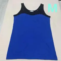 レディース　タンクトップ　キャミソール　ブルー