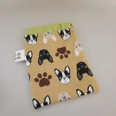 バネ口ポーチ ハンドメイド フレンチブルドッグ 犬柄 小物入れ